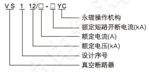 VS1-12永磁戶內(nèi)固封高壓真空斷路器型號含義